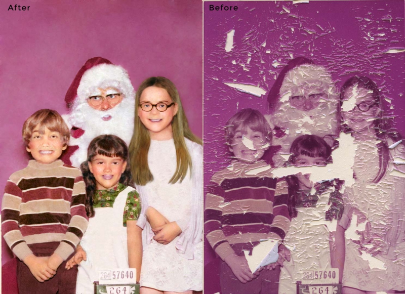 Kids with Santa Photo Restoration