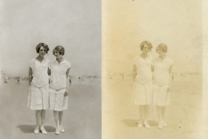 Girls on Beach Photo Restoration