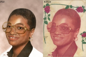 Woman with Glasses Photo Restoration